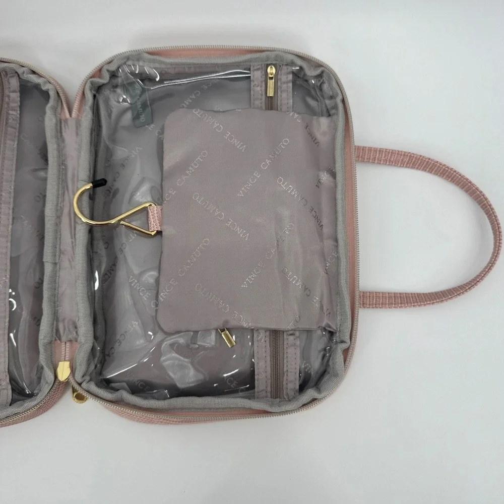 Vince Camuto Pink Cosmetic Hanging Toiletry Bag Travel Organizer Case